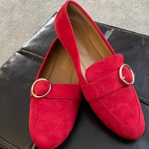 Nine West red suede shoes